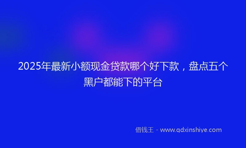 2025年最新小额现金贷款哪个好下款，盘点五个黑户都能下的平台