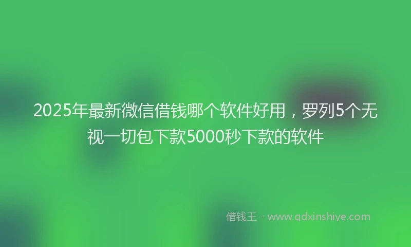 2025年最新微信借钱哪个软件好用，罗列5个无视一切包下款5000秒下款的软件