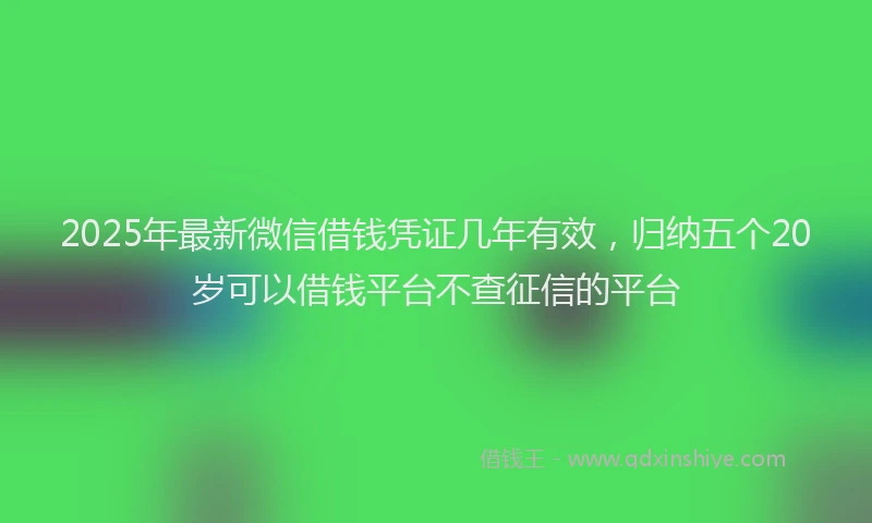 2025年最新微信借钱凭证几年有效，归纳五个20岁可以借钱平台不查征信的平台