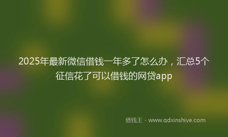 2025年最新微信借钱一年多了怎么办，汇总5个征信花了可以借钱的网贷app