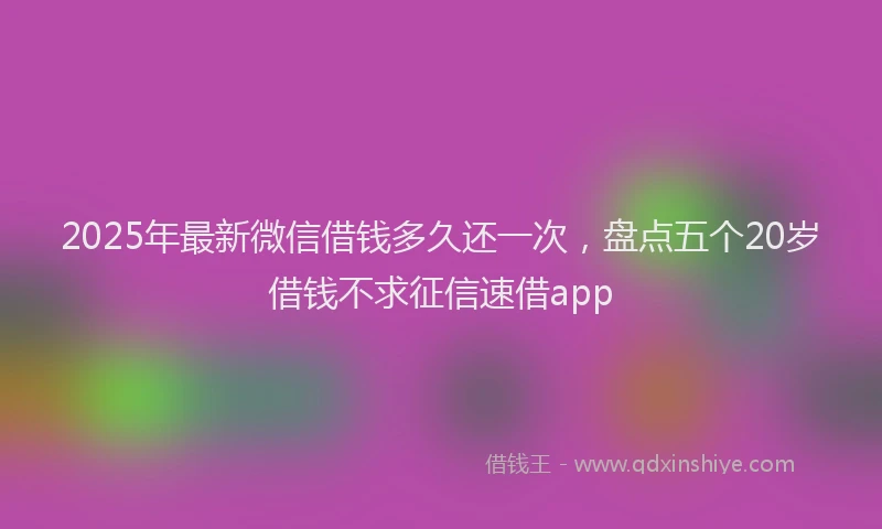 2025年最新微信借钱多久还一次，盘点五个20岁借钱不求征信速借app