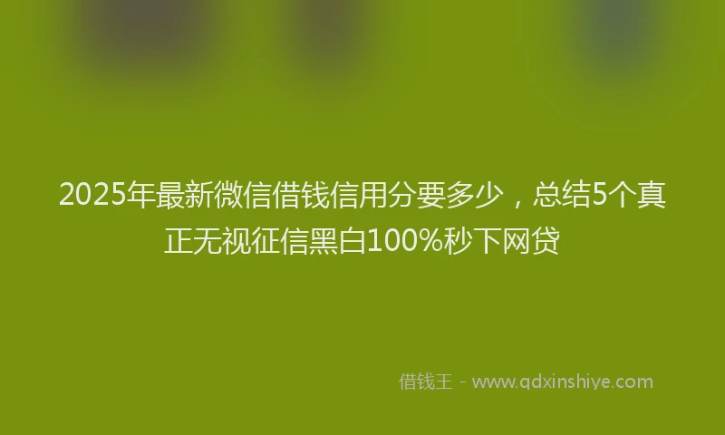 2025年最新微信借钱信用分要多少，总结5个真正无视征信黑白100%秒下网贷
