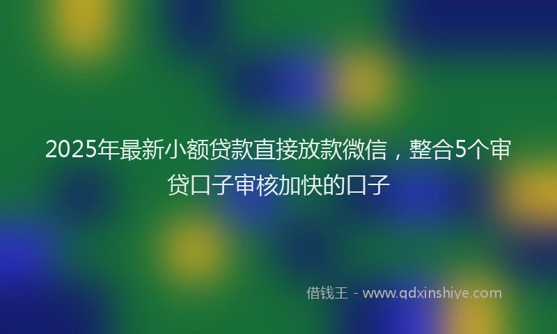 2025年最新小额贷款直接放款微信，整合5个审贷口子审核加快的口子