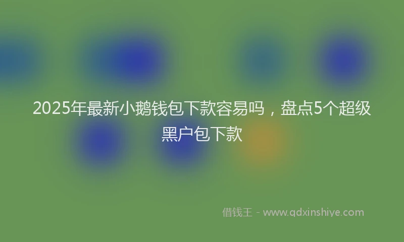 2025年最新小鹅钱包下款容易吗，盘点5个超级黑户包下款