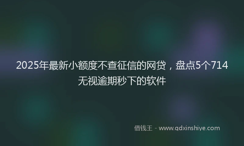 2025年最新小额度不查征信的网贷，盘点5个714无视逾期秒下的软件