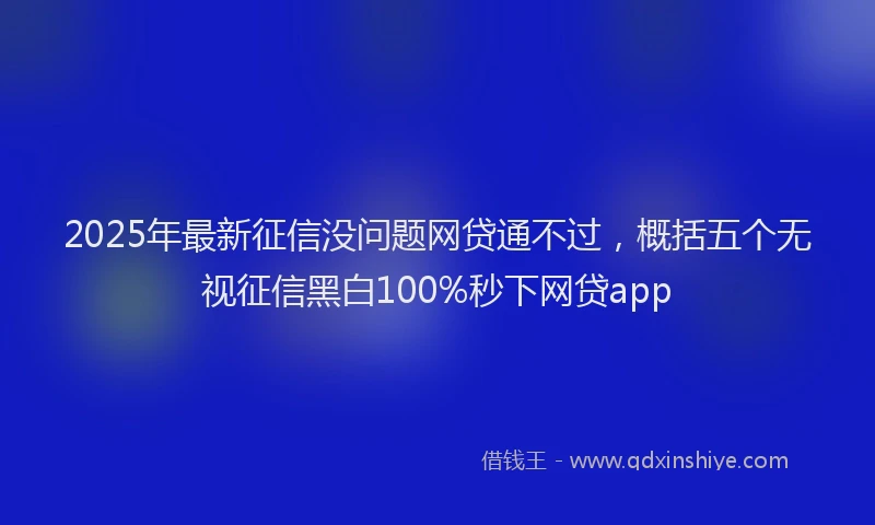 2025年最新征信没问题网贷通不过，概括五个无视征信黑白100%秒下网贷app