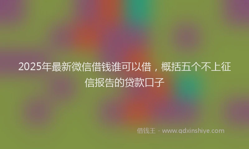 2025年最新微信借钱谁可以借，概括五个不上征信报告的贷款口子