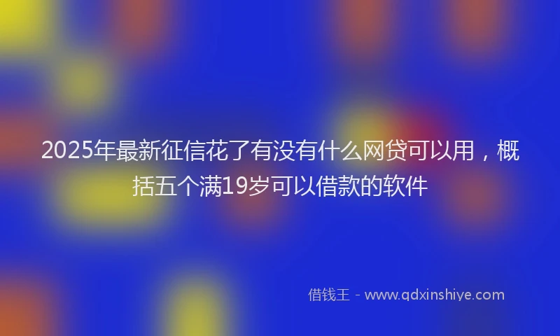 2025年最新征信花了有没有什么网贷可以用，概括五个满19岁可以借款的软件