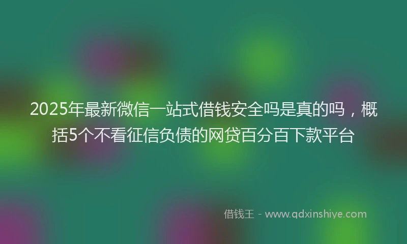 2025年最新微信一站式借钱安全吗是真的吗，概括5个不看征信负债的网贷百分百下款平台