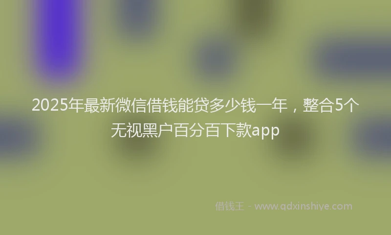2025年最新微信借钱能贷多少钱一年，整合5个无视黑户百分百下款app