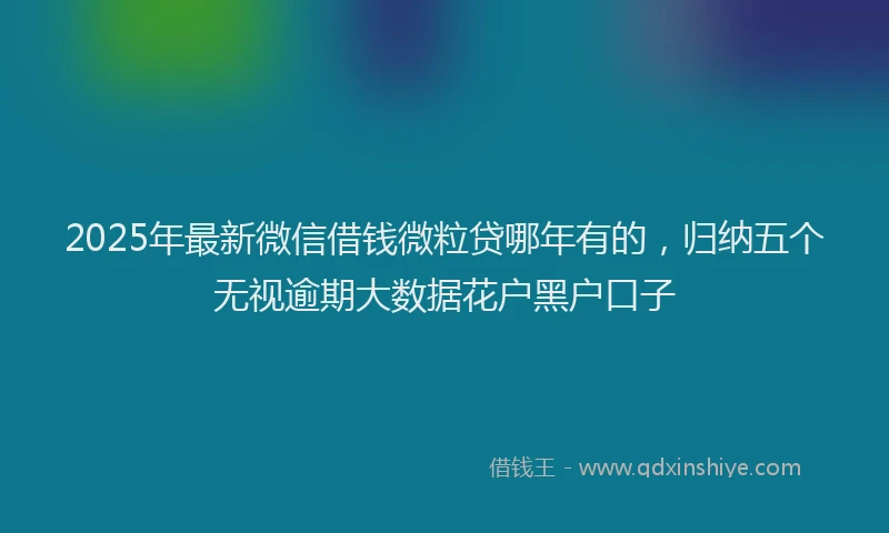 2025年最新微信借钱微粒贷哪年有的，归纳五个无视逾期大数据花户黑户口子