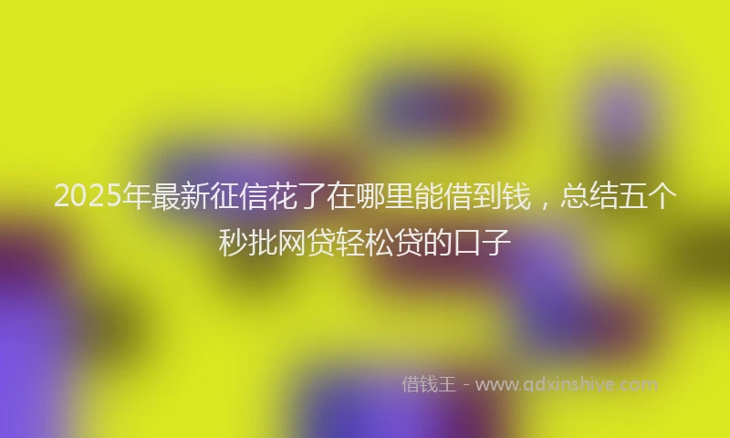 2025年最新征信花了在哪里能借到钱，总结五个秒批网贷轻松贷的口子