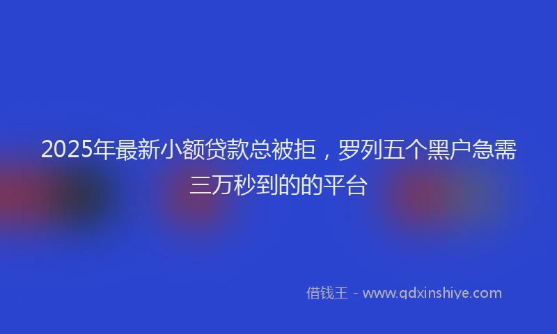 2025年最新小额贷款总被拒，罗列五个黑户急需三万秒到的的平台