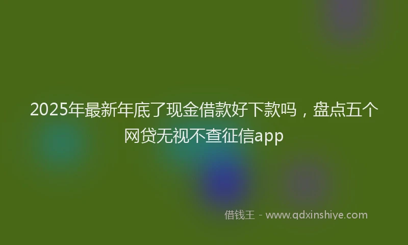 2025年最新年底了现金借款好下款吗，盘点五个网贷无视不查征信app