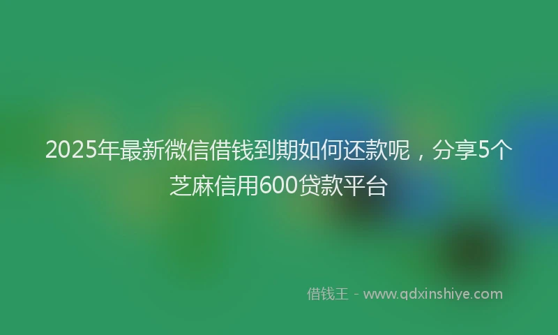 2025年最新微信借钱到期如何还款呢，分享5个芝麻信用600贷款平台