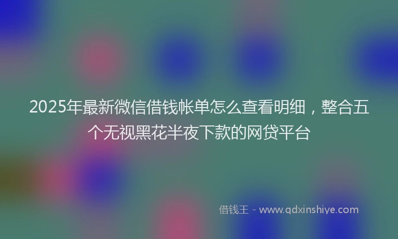 2025年最新微信借钱帐单怎么查看明细，整合五个无视黑花半夜下款的网贷平台