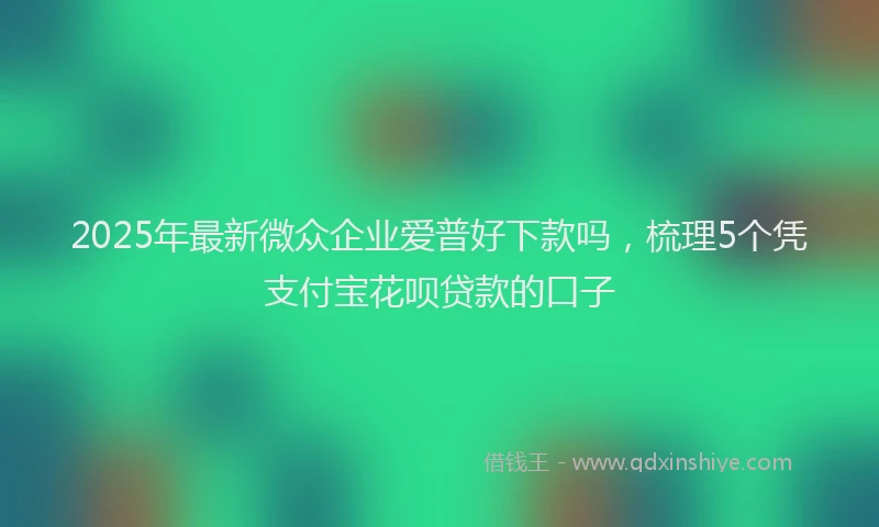 2025年最新微众企业爱普好下款吗，梳理5个凭支付宝花呗贷款的口子