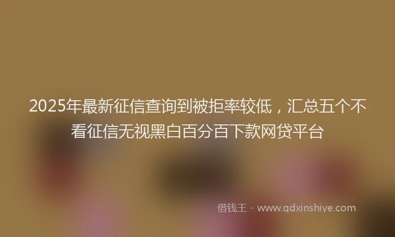 2025年最新征信查询到被拒率较低，汇总五个不看征信无视黑白百分百下款网贷平台