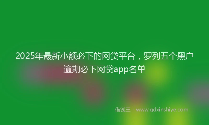 2025年最新小额必下的网贷平台，罗列五个黑户逾期必下网贷app名单