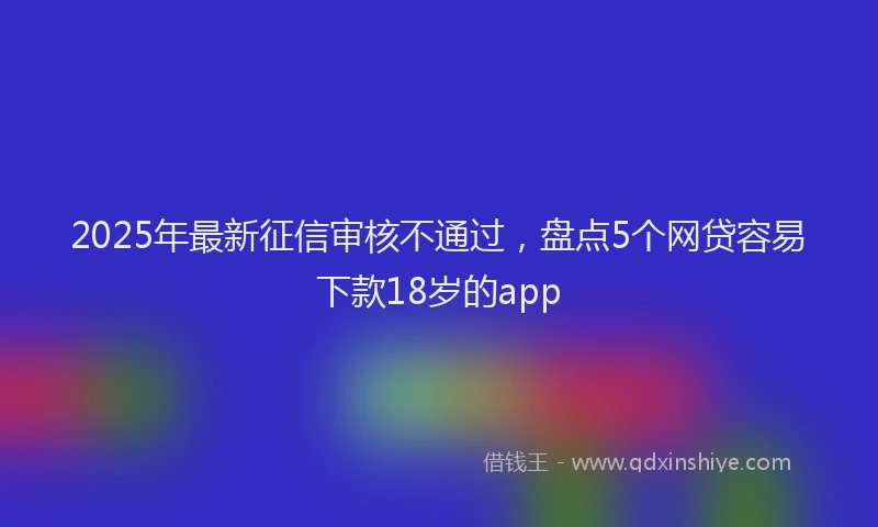 2025年最新征信审核不通过，盘点5个网贷容易下款18岁的app