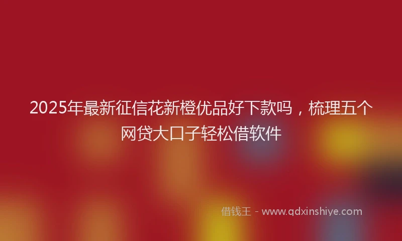 2025年最新征信花新橙优品好下款吗，梳理五个网贷大口子轻松借软件