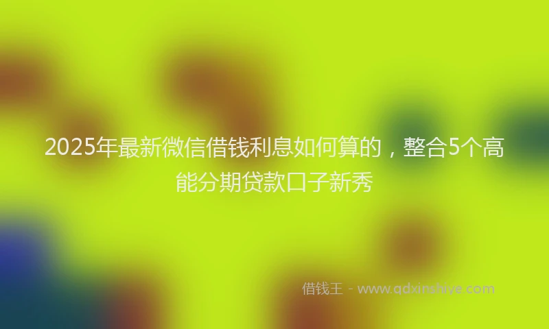2025年最新微信借钱利息如何算的，整合5个高能分期贷款口子新秀