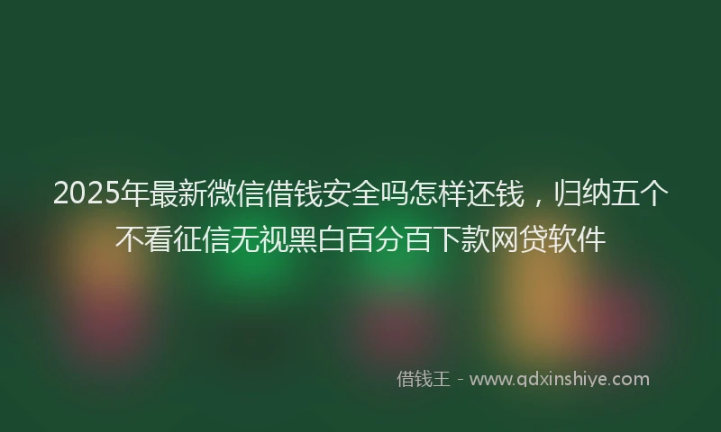 2025年最新微信借钱安全吗怎样还钱，归纳五个不看征信无视黑白百分百下款网贷软件