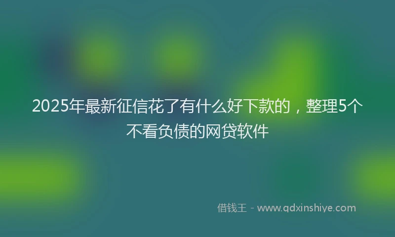 2025年最新征信花了有什么好下款的，整理5个不看负债的网贷软件