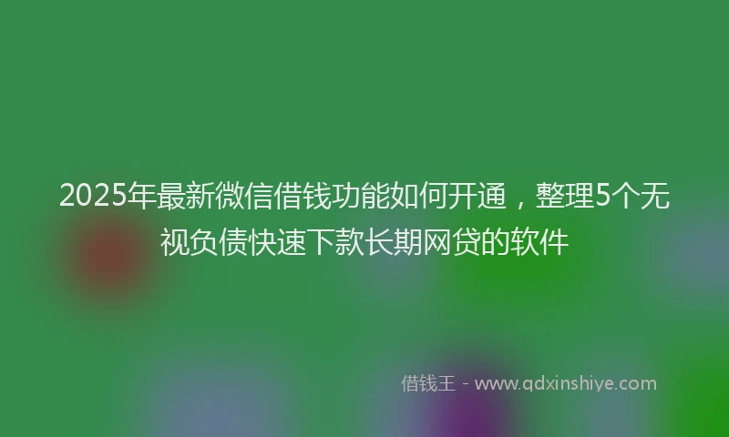2025年最新微信借钱功能如何开通，整理5个无视负债快速下款长期网贷的软件