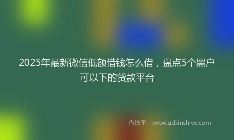 2025年最新微信低额借钱怎么借，盘点5个黑户可以下的贷款平台