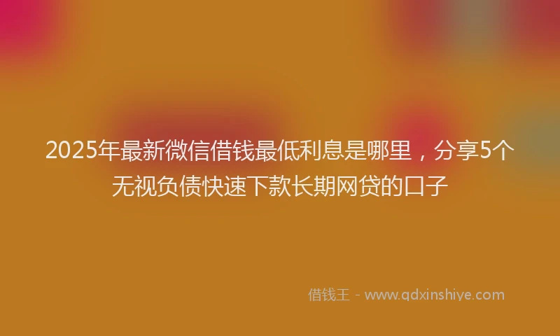 2025年最新微信借钱最低利息是哪里，分享5个无视负债快速下款长期网贷的口子