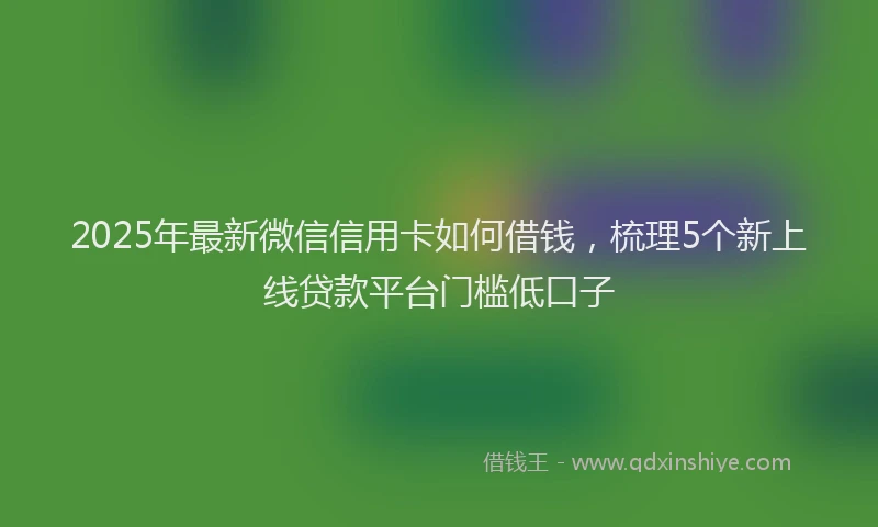 2025年最新微信信用卡如何借钱，梳理5个新上线贷款平台门槛低口子