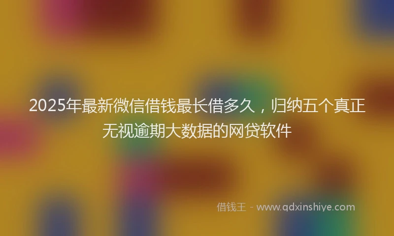 2025年最新微信借钱最长借多久，归纳五个真正无视逾期大数据的网贷软件
