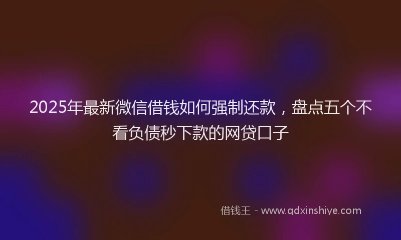 2025年最新微信借钱如何强制还款，盘点五个不看负债秒下款的网贷口子