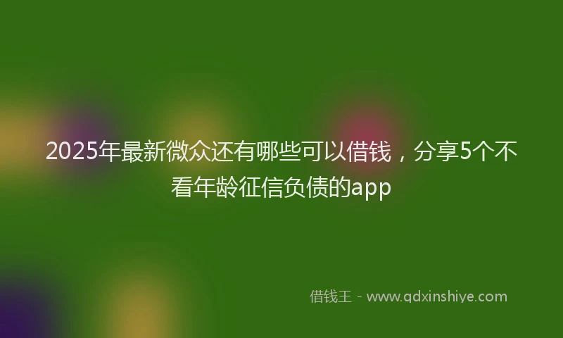 2025年最新微众还有哪些可以借钱，分享5个不看年龄征信负债的app