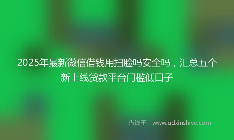 2025年最新微信借钱用扫脸吗安全吗，汇总五个新上线贷款平台门槛低口子