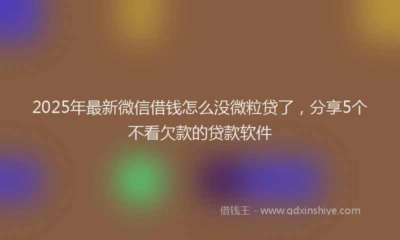 2025年最新微信借钱怎么没微粒贷了，分享5个不看欠款的贷款软件