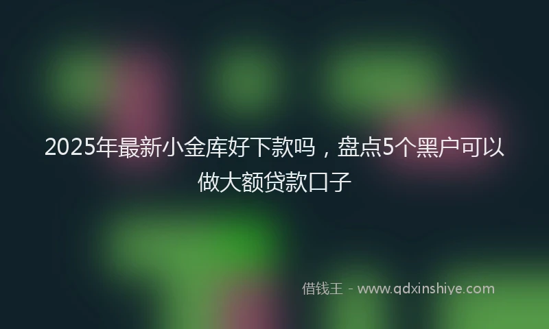 2025年最新小金库好下款吗，盘点5个黑户可以做大额贷款口子