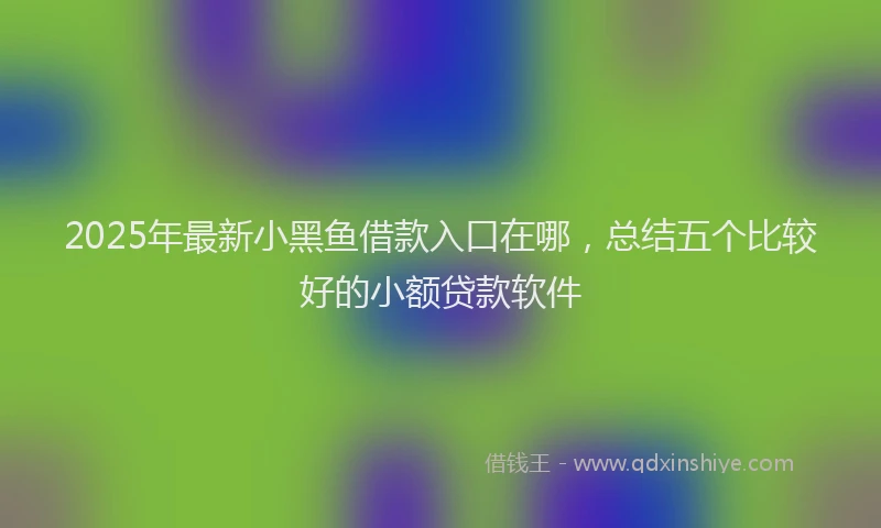 2025年最新小黑鱼借款入口在哪，总结五个比较好的小额贷款软件