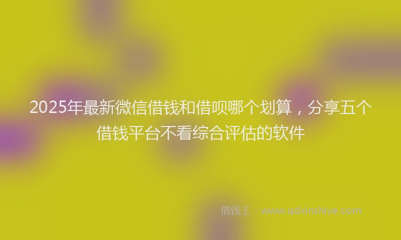 2025年最新微信借钱和借呗哪个划算，分享五个借钱平台不看综合评估的软件