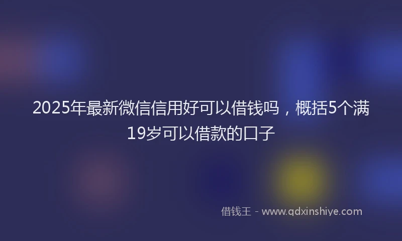 2025年最新微信信用好可以借钱吗，概括5个满19岁可以借款的口子