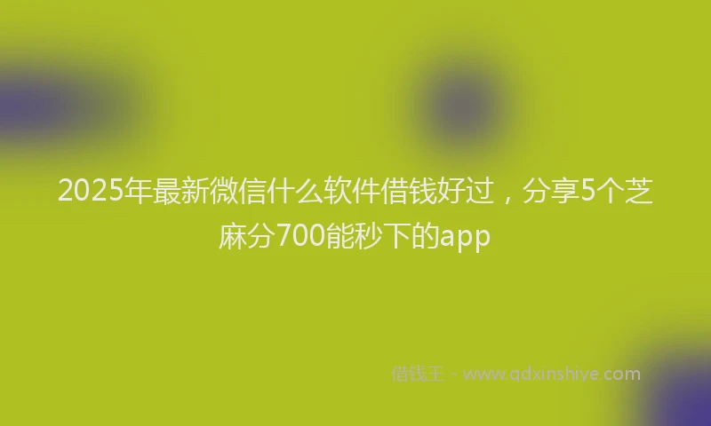 2025年最新微信什么软件借钱好过，分享5个芝麻分700能秒下的app