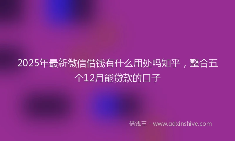 2025年最新微信借钱有什么用处吗知乎，整合五个12月能贷款的口子