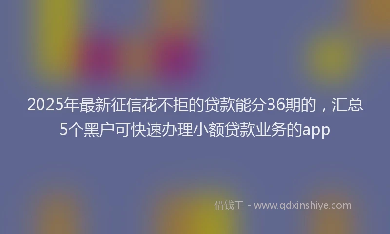 2025年最新征信花不拒的贷款能分36期的，汇总5个黑户可快速办理小额贷款业务的app