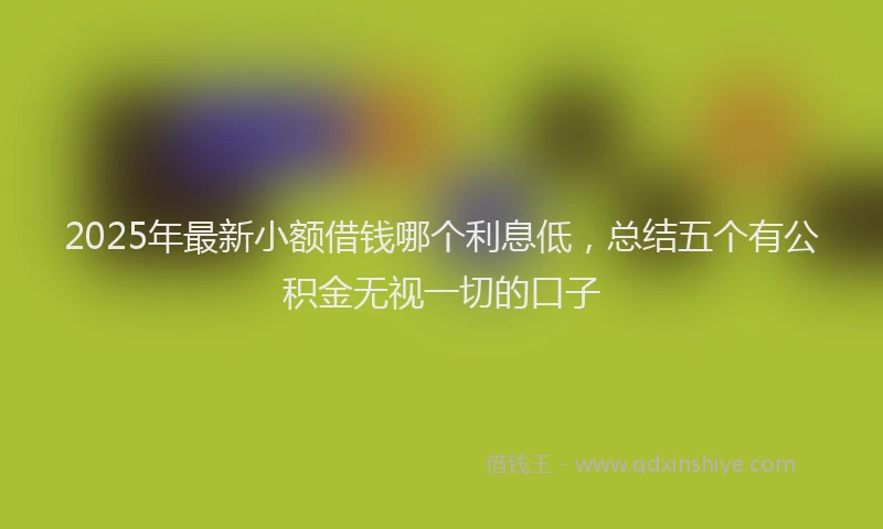 2025年最新小额借钱哪个利息低，总结五个有公积金无视一切的口子