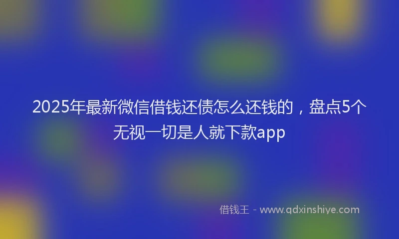 2025年最新微信借钱还债怎么还钱的，盘点5个无视一切是人就下款app