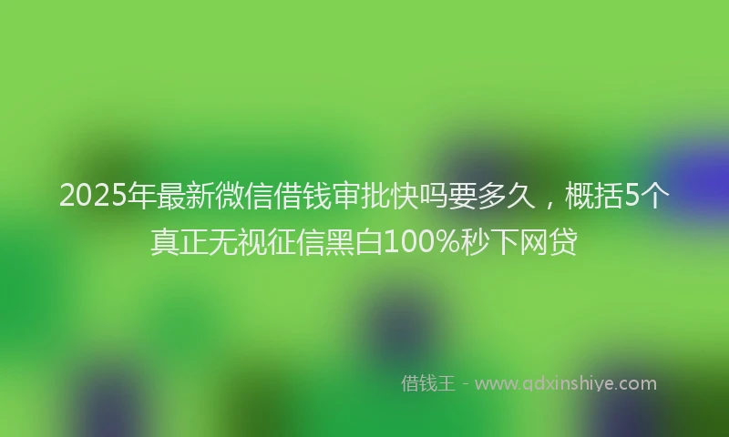 2025年最新微信借钱审批快吗要多久，概括5个真正无视征信黑白100%秒下网贷
