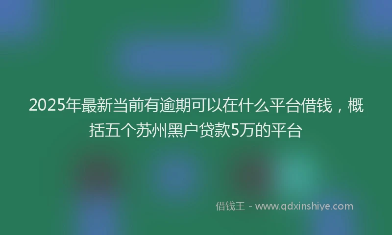 2025年最新当前有逾期可以在什么平台借钱，概括五个苏州黑户贷款5万的平台
