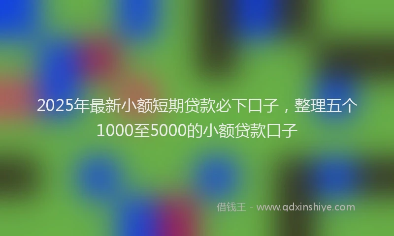 2025年最新小额短期贷款必下口子，整理五个1000至5000的小额贷款口子