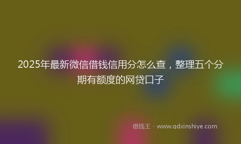 2025年最新微信借钱信用分怎么查，整理五个分期有额度的网贷口子